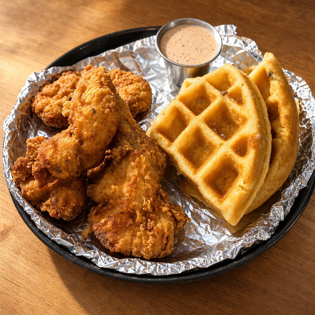 Kids Chicken and Waffle.